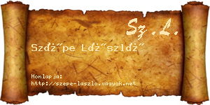 Szépe László névjegykártya
