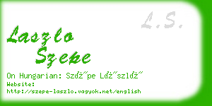 laszlo szepe business card